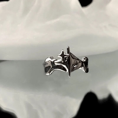 Vintage ebaregulaarne Cross Star paarisõrmus naistele Meestele Punk gooti värviga reguleeritavad sõrmused Y2K Egirl ehtekink