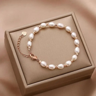 Harajuku Crystal Star Pentagrami pärlitest helmestega käevõru naistele Vintage esteetiline võlu kahekihilise ketiga käevõru ehe kingitus