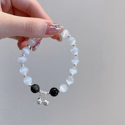 Harajuku Crystal Star Pentagrami pärlitest helmestega käevõru naistele Vintage esteetiline võlu kahekihilise ketiga käevõru ehe kingitus