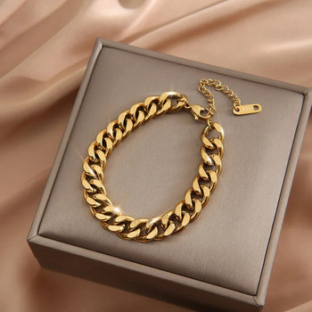 Βραχιόλι DIEYURO 316L από ανοξείδωτο ατσάλι, βραχιόλι με βραχιόλι με αλυσίδα μόδας για γυναίκες Εξαιρετικό βραχιόλι σε χρυσό χρώμα Δώρο για κορίτσια κοσμήματα брелок