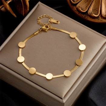 Βραχιόλι DIEYURO 316L από ανοξείδωτο ατσάλι, βραχιόλι με βραχιόλι με αλυσίδα μόδας για γυναίκες Εξαιρετικό βραχιόλι σε χρυσό χρώμα Δώρο για κορίτσια κοσμήματα брелок
