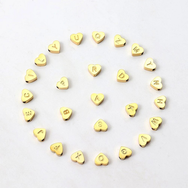 2023. gada karsta nerūsējošā tērauda sirds AZ burtu rokassprādze sievietēm, roku darbs