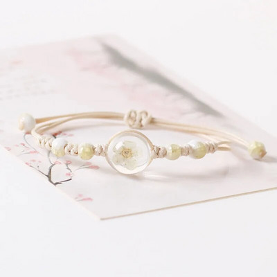 Korea stiilis ehete hulgimüük Uued naiste lilled klaasist lilla köiega käevõru naistele käevõrud tüdrukutele kingitused