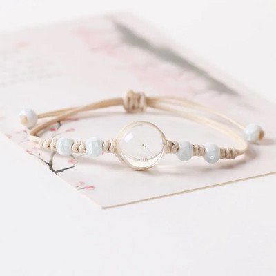 Korea stiilis ehete hulgimüük Uued naiste lilled klaasist lilla köiega käevõru naistele käevõrud tüdrukutele kingitused