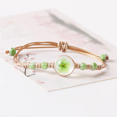 Korea stiilis ehete hulgimüük Uued naiste lilled klaasist lilla köiega käevõru naistele käevõrud tüdrukutele kingitused