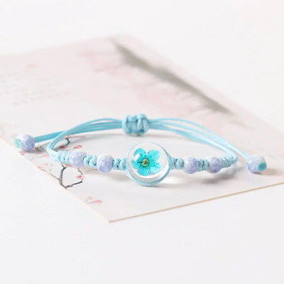 Korea stiilis ehete hulgimüük Uued naiste lilled klaasist lilla köiega käevõru naistele käevõrud tüdrukutele kingitused