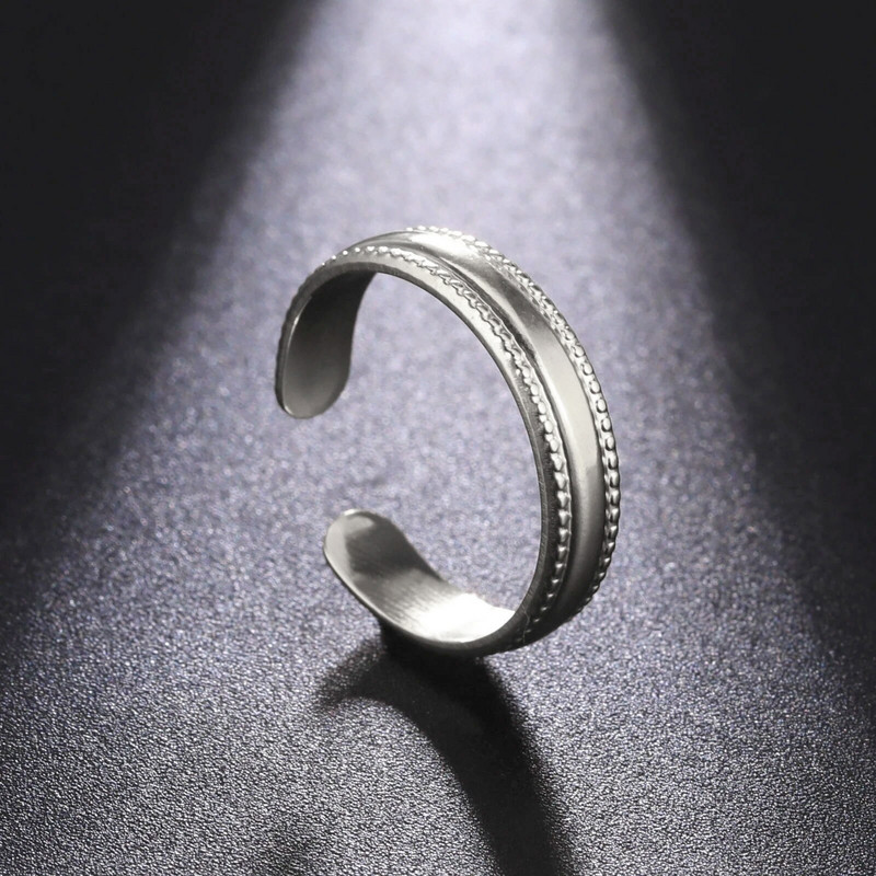 Skyrim Minimalistički prsten od nehrđajućeg čelika zlatne boje Otvoreni podesivi prstenovi 2024 Trendy Kpop nakit Poklon za žene Muškarci