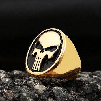 Винтидж обикновени наказателни пръстени за мъже Пънк хип хоп готически пръстен с череп от неръждаема стомана Biker Fashion Jewelry Gifts Dropshipping