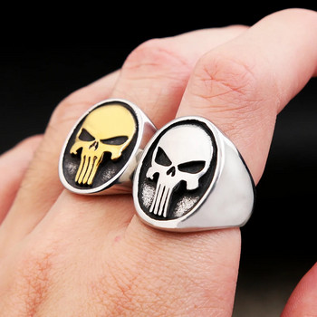 Винтидж обикновени наказателни пръстени за мъже Пънк хип хоп готически пръстен с череп от неръждаема стомана Biker Fashion Jewelry Gifts Dropshipping