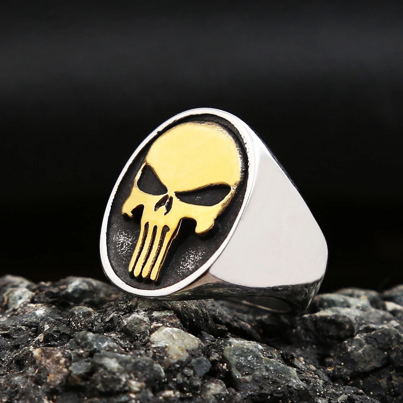Vintage Simple Punisher Sõrmused Meestele Punk Hip Hop Roostevabast Terasest Gooti pealuu Ring Biker Moe Ehted Kingitused Dropshipping