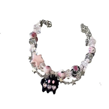 Νέο βραχιόλι μαύρης γάτας με καρδιά στρας Pentagram Star Beads για Γυναικεία αισθητική Γλυκό δροσερό μοντέρνο κοσμήματα Κορεατική μόδα δώρο