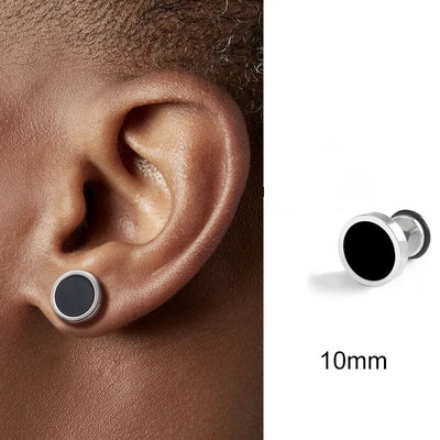 Punk Fashion rozsdamentes acél fülbevalók Férfi Személyiség Kerek Fekete Olaj Csepp Titán Acél Férfi Fülbevaló Hip Hop Ékszerek