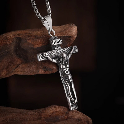 Muškarci i žene Nova retro osobnost Kreativni dizajn Isusov križ Amulet Privjesak Rock Ležerni poklon Katolička kršćanska ogrlica