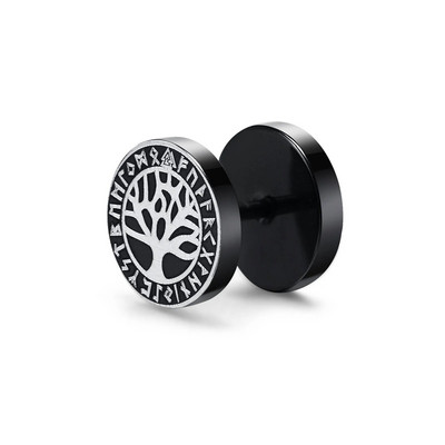 Vnox Mens Viking Black Stud kõrvarõngad, Vegvisir ja Norse Valknut, Cool Punk roostevabast terasest Nore Vikingi komplekt meestele kõrvarõngad