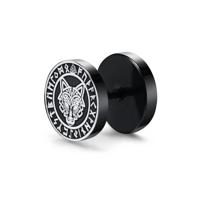 Vnox Mens Viking Black Stud kõrvarõngad, Vegvisir ja Norse Valknut, Cool Punk roostevabast terasest Nore Vikingi komplekt meestele kõrvarõngad
