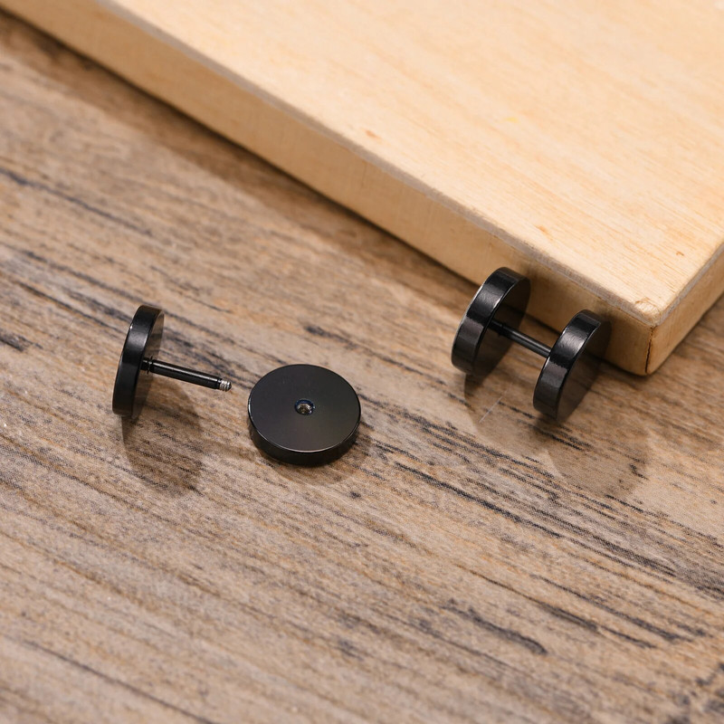 Vnox Mens Viking Black Stud kõrvarõngad, Vegvisir ja Norse Valknut, Cool Punk roostevabast terasest Nore Vikingi komplekt meestele kõrvarõngad