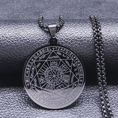 Sedam arhanđela Amulet Ogrlice od nehrđajućeg čelika Muški pečat Salomona Talisman Kršćanska zaštita Nakit ovratnik hombre N1162