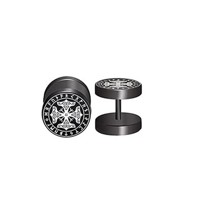 1 pora 18G Viking Rune apvalūs auskarai vyrams, Moterys, 316L nerūdijančio plieno kremzlės Tragus Helix auskarai auskarų vėrimas papuošalai