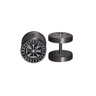 1 pora 18G Viking Rune apvalūs auskarai vyrams, Moterys, 316L nerūdijančio plieno kremzlės Tragus Helix auskarai auskarų vėrimas papuošalai