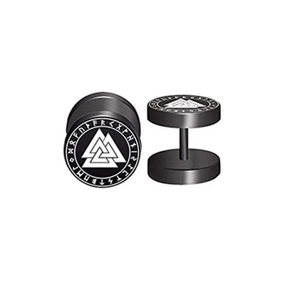 1 pora 18G Viking Rune apvalūs auskarai vyrams, Moterys, 316L nerūdijančio plieno kremzlės Tragus Helix auskarai auskarų vėrimas papuošalai