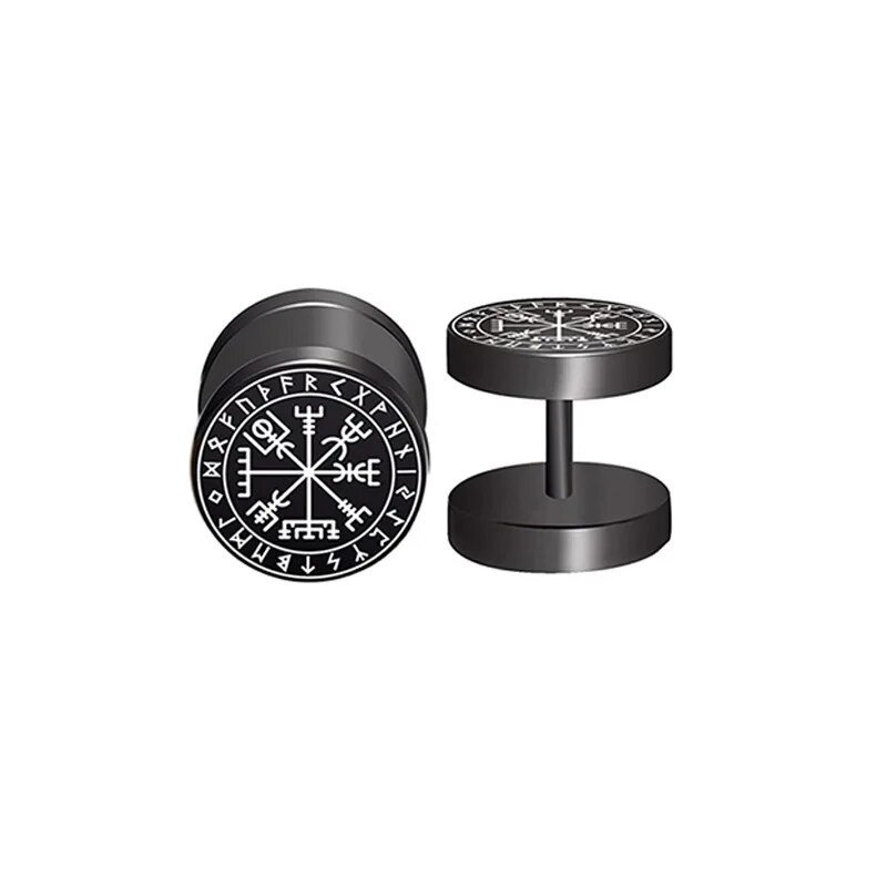 1 pora 18G Viking Rune apvalūs auskarai vyrams, Moterys, 316L nerūdijančio plieno kremzlės Tragus Helix auskarai auskarų vėrimas papuošalai