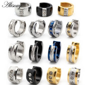 Alisouy 2tk Punk roostevabast terasest nikerdamine nisu kõrvad kõrvarõngad naiste meeste rõngasrõngad kõrvarõngad augustamine keha ehted