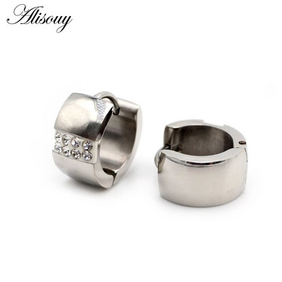 Alisouy 2tk Punk roostevabast terasest nikerdamine nisu kõrvad kõrvarõngad naiste meeste rõngasrõngad kõrvarõngad augustamine keha ehted