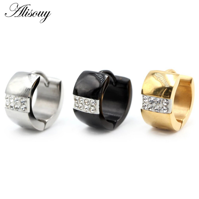 Alisouy 2tk Punk roostevabast terasest nikerdamine nisu kõrvad kõrvarõngad naiste meeste rõngasrõngad kõrvarõngad augustamine keha ehted