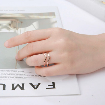 Skyrim 2024 Прост пръстен с геометрична вълна от неръждаема стомана Златен цвят Парти пръстени за пръсти Бижута Подарък за рожден ден за жени Момичета
