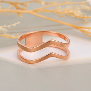 Skyrim 2024 Прост пръстен с геометрична вълна от неръждаема стомана Златен цвят Парти пръстени за пръсти Бижута Подарък за рожден ден за жени Момичета