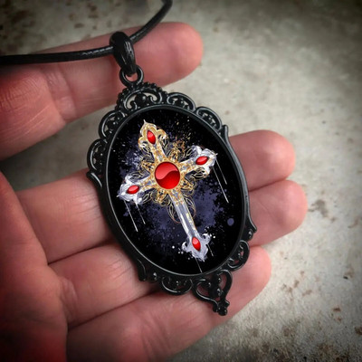 Gooti stiilis vampiir öökull kaameo kaelakee naistele meestele mood pagan nõid ehted aksessuaarid kingitus vere öökull klaasist võlu köis keti kaelakee