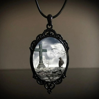 Gooti stiilis vampiir öökull kaameo kaelakee naistele meestele mood pagan nõid ehted aksessuaarid kingitus vere öökull klaasist võlu köis keti kaelakee