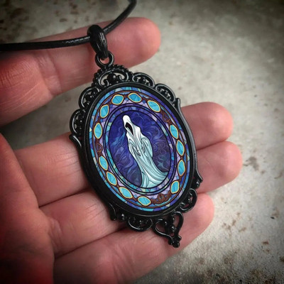 Gooti stiilis vampiir öökull kaameo kaelakee naistele meestele mood pagan nõid ehted aksessuaarid kingitus vere öökull klaasist võlu köis keti kaelakee