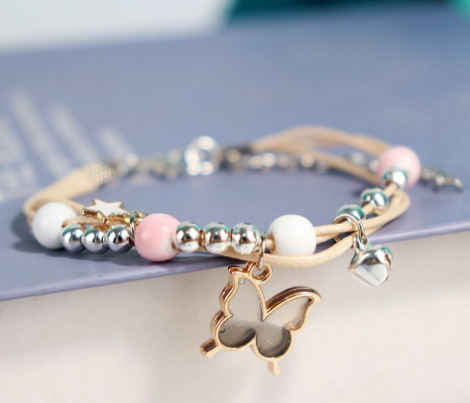 Armsad metallist tilgaklaasiga ripatsiga käevõru Käsitsi kootud võlusid Kingituskäevõrud Käevõrud Naistele Tüdrukutele Laste hulgimüük #MZ104