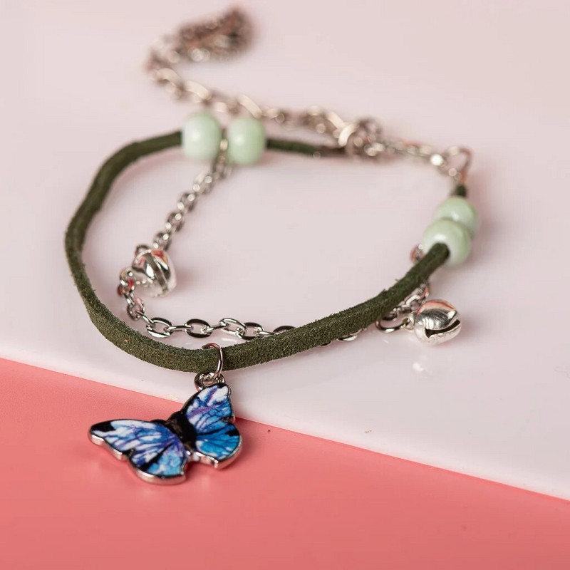 Armsad metallist tilgaklaasiga ripatsiga käevõru Käsitsi kootud võlusid Kingituskäevõrud Käevõrud Naistele Tüdrukutele Laste hulgimüük #MZ104