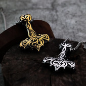 Osobnost europskog i američkog stila, keltski Thor čekić, moderan dvostrani muški privjesak, nakit od titanijskog čelika