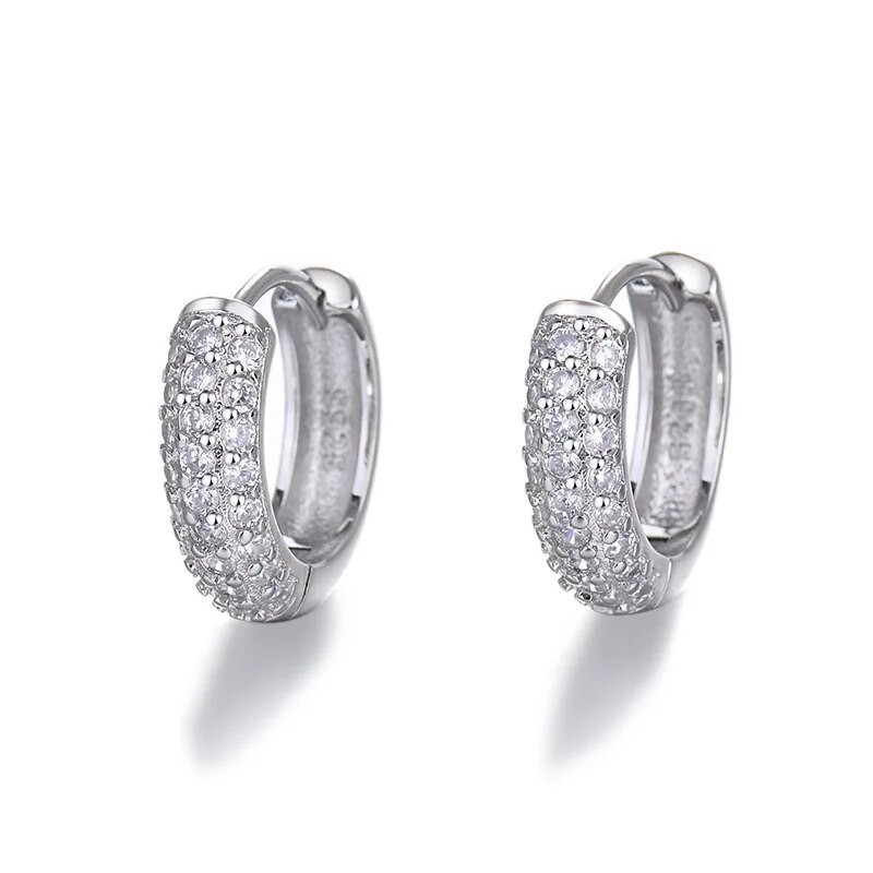 Roostevabast terasest rõngaskõrvarõngad meestele Lahedad läikivad tsirkooniumoksiidid Väikesed Huggie kõhrekõrvarõngad Punk Helix Tragus Piercing Jewelry