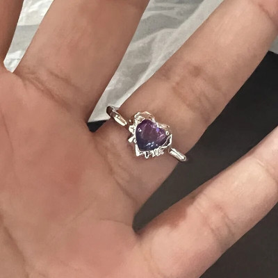 Y2K kristallist sõrmused Kpop südamega reguleeritav sõrmus ebaregulaarse geomeetriaga punk vintage sõrmuste komplekt naistele tüdrukutele uued moeehted