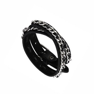 2023. gada panku tumšā poliuretāna aproce sievietēm vīriešiem, hiphopa roka ķēdes daudzslāņu rokassprādze. Trends retro gotikas rotaslietas dejotāju aksesuāri