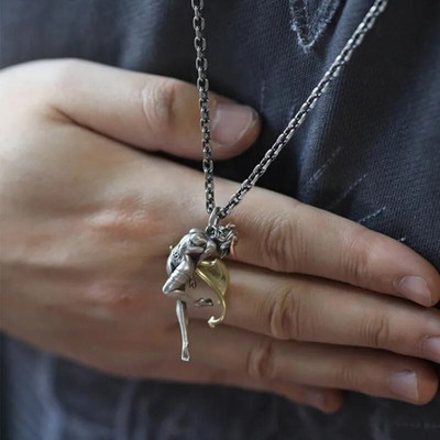 Jaapani musta samurai ripats gooti piraatsoomus Katana kaelakee isiksus meeste trendi punk ehted