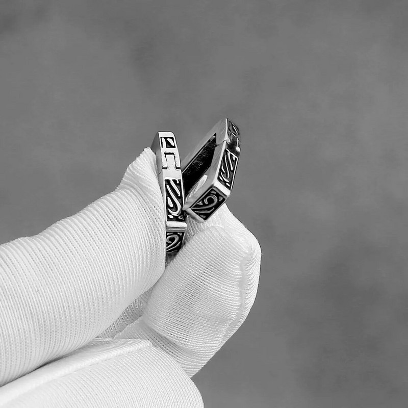 Modne vikinške keltske minimalističke naušnice s prstenom za muškarce Cool punk naušnice od nehrđajućeg čelika Hip hop Veleprodaja vintage nakita