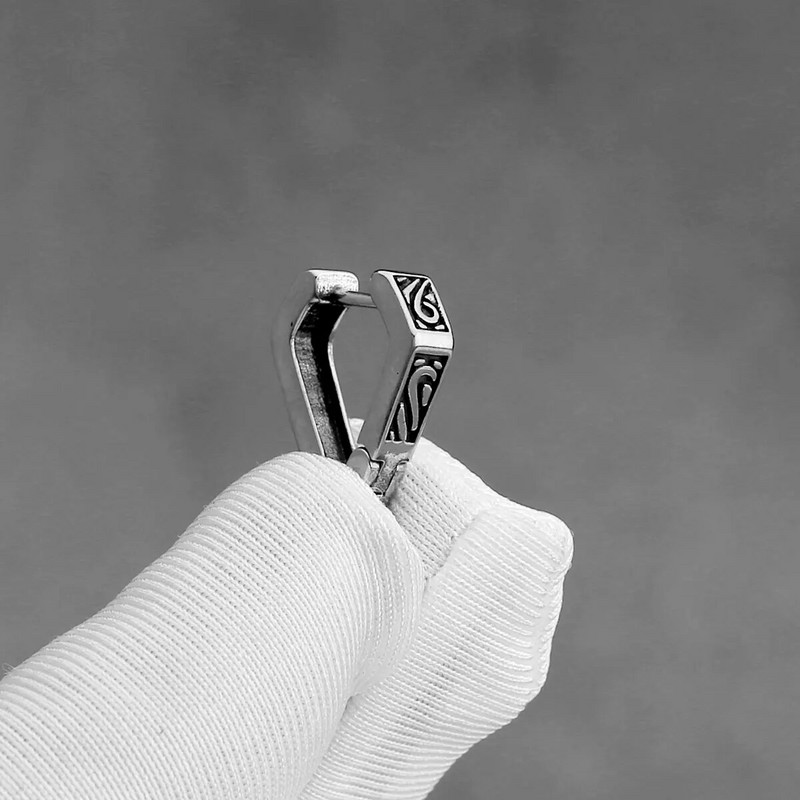 Modne vikinške keltske minimalističke naušnice s prstenom za muškarce Cool punk naušnice od nehrđajućeg čelika Hip hop Veleprodaja vintage nakita