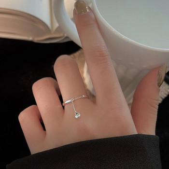 Модна проста верига с безимен пръст Пискюли Пръстен с регулируем кръг за жени Момиче Парти Бижута Подарък Аксесоари за бижута