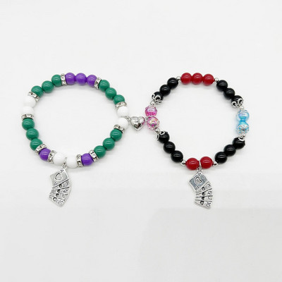 2 τμχ Βραχιόλι απόκριες αράχνη για γυναίκες άντρες Μαγνητική καρδιά Ζευγάρι Personality Bangles Lover Εορταστικά κοσμήματα Αξεσουάρ Δώρα