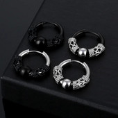 Jednostavne punk okrugle kuglice Naušnice od nehrđajućeg čelika Retro tibetanski geometrijski klin Nakit za uši Pokloni za zabave za žene muškarce