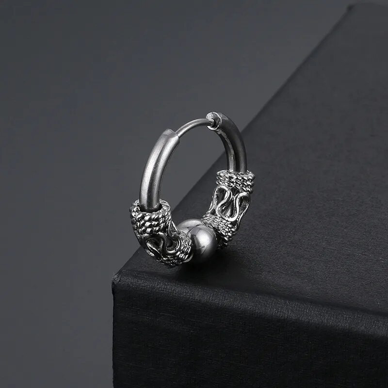 Jednostavne punk okrugle kuglice Naušnice od nehrđajućeg čelika Retro tibetanski geometrijski klin Nakit za uši Pokloni za zabave za žene muškarce