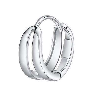 Vnox Double Lines Hoop Huggie kõrvarõngad meestele, naistele, sõbrapäeva isadepäeva kingitused isale papa poiss-sõbrale