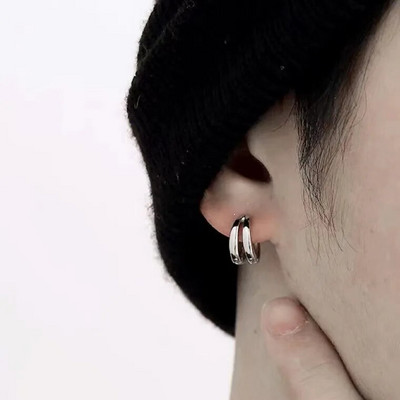 Meeste Ehted Punk Mehed Naiste Väikesed rõngaskõrvarõngad Hüpoallergeenne Hõbedavärvi Ümarkõrvarõngad Ehted Pendientes Mujer