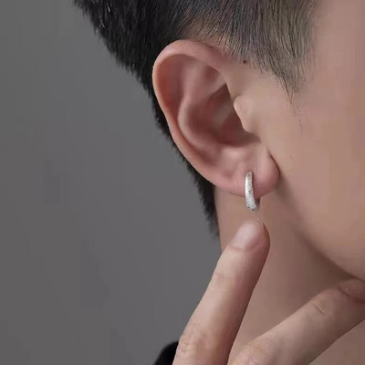 Meeste Ehted Punk Mehed Naiste Väikesed rõngaskõrvarõngad Hüpoallergeenne Hõbedavärvi Ümarkõrvarõngad Ehted Pendientes Mujer