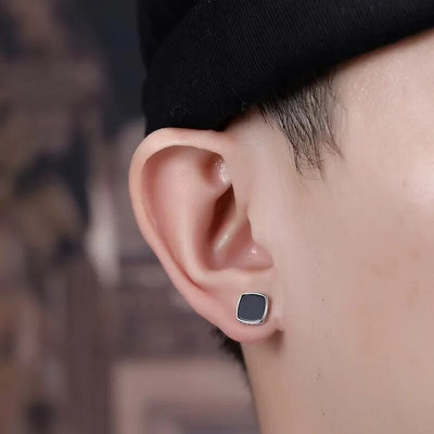 Meeste Ehted Punk Mehed Naiste Väikesed rõngaskõrvarõngad Hüpoallergeenne Hõbedavärvi Ümarkõrvarõngad Ehted Pendientes Mujer